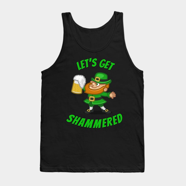 Funny Saint Patricks Day Shamrock and Leprechaun Drinking tshirt Tank Top by BansheeApps